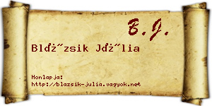 Blázsik Júlia névjegykártya